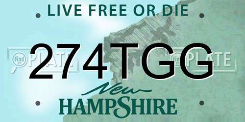 274TGG New Hampshire License Plate