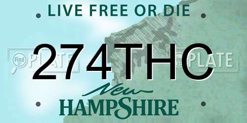 274THC New Hampshire License Plate