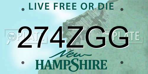 274ZGG New Hampshire License Plate