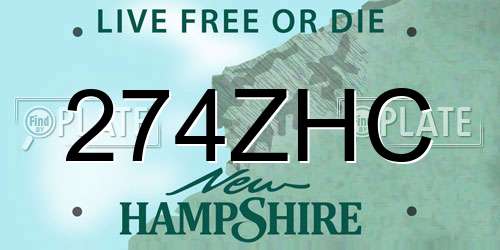 274ZHC New Hampshire License Plate