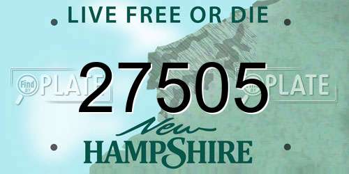 27505 New Hampshire License Plate