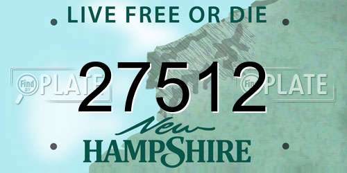 27512 New Hampshire License Plate