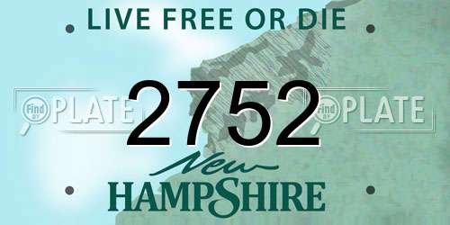 2752 New Hampshire License Plate