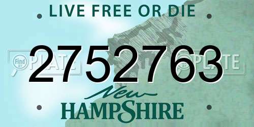 2752763 New Hampshire License Plate