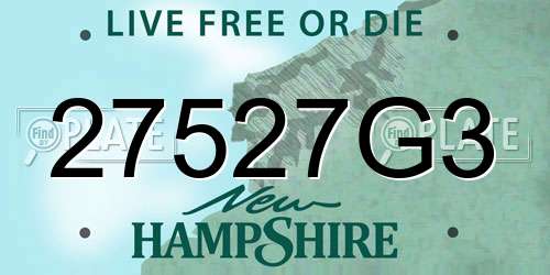 27527G3 New Hampshire License Plate