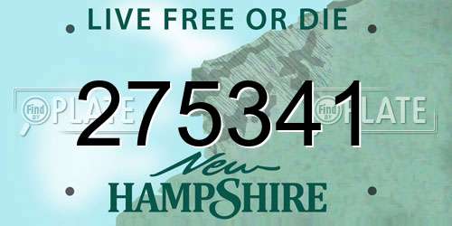 275341 New Hampshire License Plate