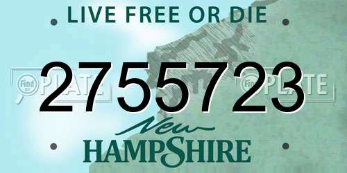2755723 New Hampshire License Plate