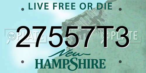 27557T3 New Hampshire License Plate
