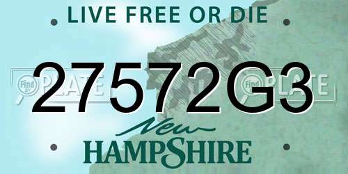 27572G3 New Hampshire License Plate