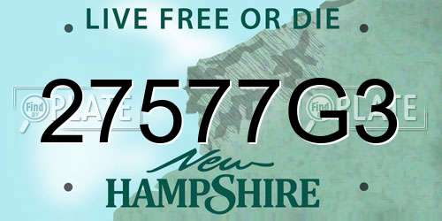 27577G3 New Hampshire License Plate