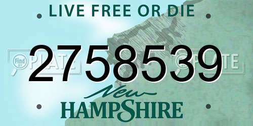 2758539 New Hampshire License Plate
