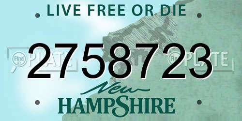 2758723 New Hampshire License Plate