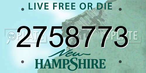 2758773 New Hampshire License Plate