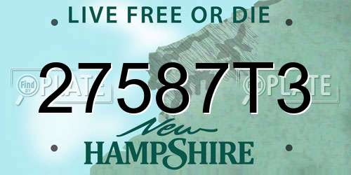 27587T3 New Hampshire License Plate