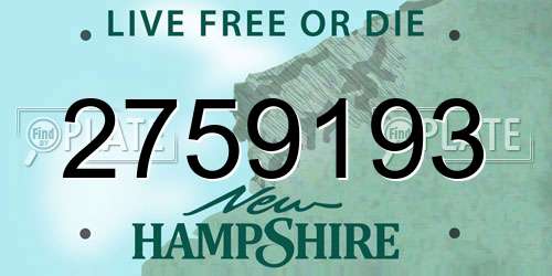 2759193 New Hampshire License Plate