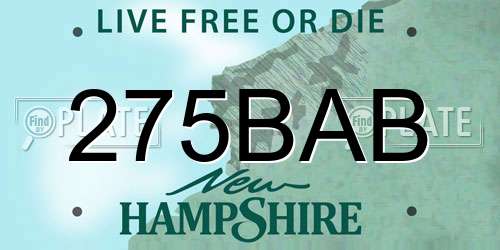275BAB New Hampshire License Plate