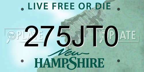 275JT0 New Hampshire License Plate