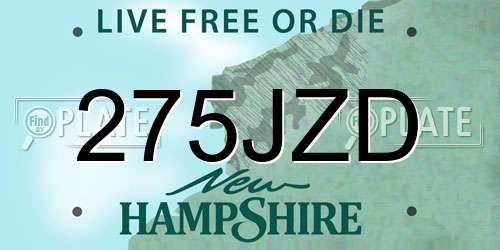 275JZD New Hampshire License Plate