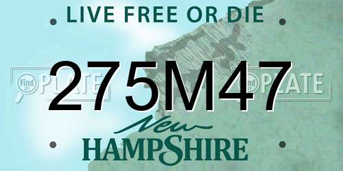 275M47 New Hampshire License Plate