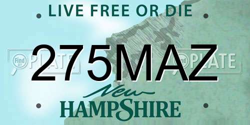 275MAZ New Hampshire License Plate