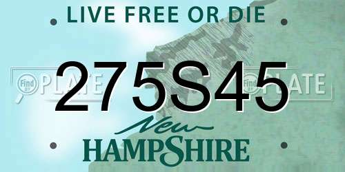 275S45 New Hampshire License Plate