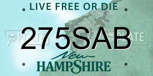 275SAB New Hampshire License Plate