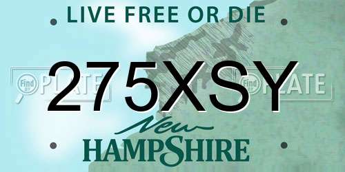 275XSY New Hampshire License Plate