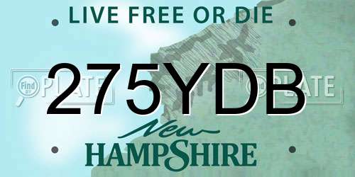 275YDB New Hampshire License Plate