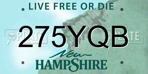 275YQB New Hampshire License Plate