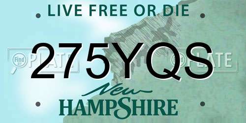 275YQS New Hampshire License Plate