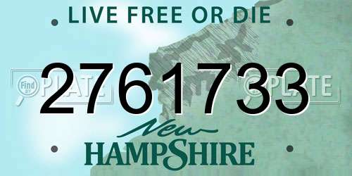 2761733 New Hampshire License Plate