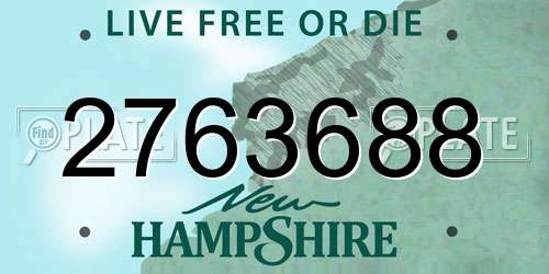 2763688 New Hampshire License Plate