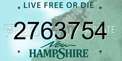 2763754 New Hampshire License Plate