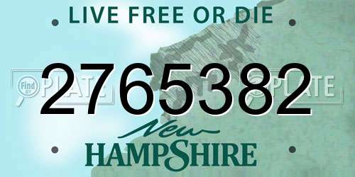 2765382 New Hampshire License Plate