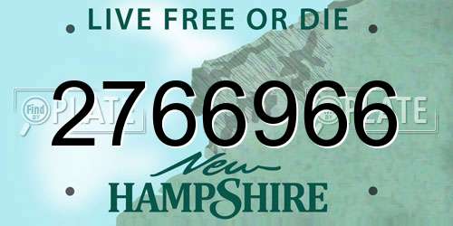 2766966 New Hampshire License Plate