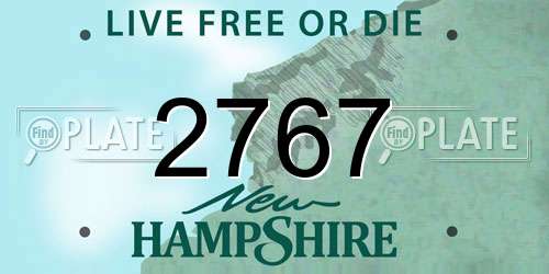 2767 New Hampshire License Plate