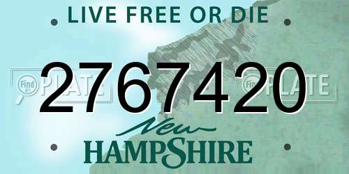 2767420 New Hampshire License Plate