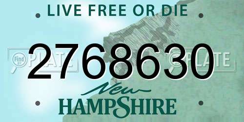 2768630 New Hampshire License Plate