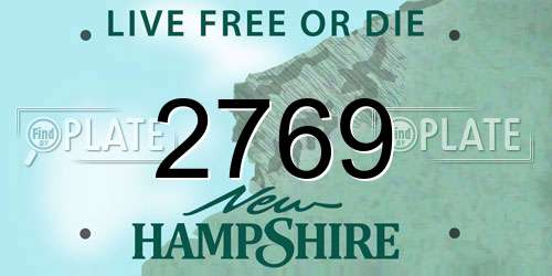 2769 New Hampshire License Plate