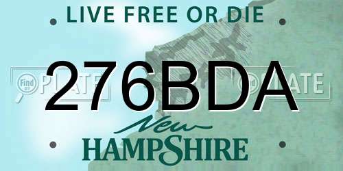 276BDA New Hampshire License Plate