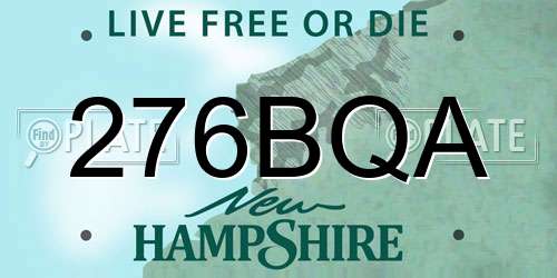 276BQA New Hampshire License Plate