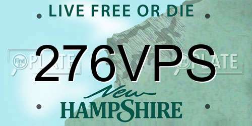 276VPS New Hampshire License Plate