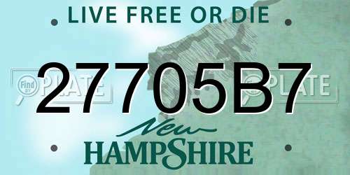 27705B7 New Hampshire License Plate