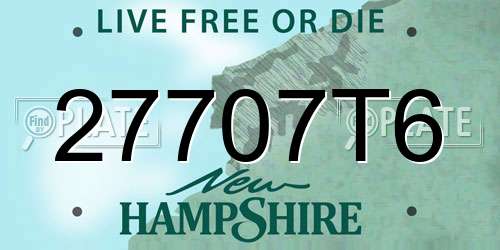 27707T6 New Hampshire License Plate