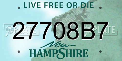 27708B7 New Hampshire License Plate