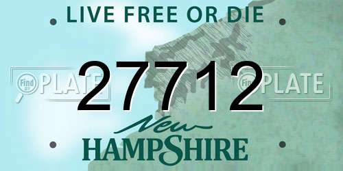 27712 New Hampshire License Plate