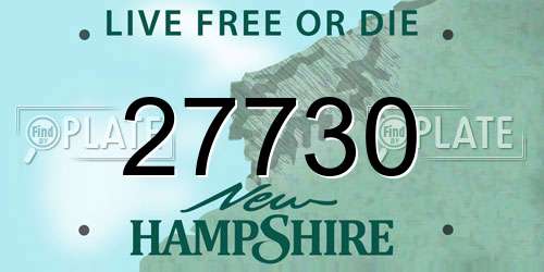 27730 New Hampshire License Plate