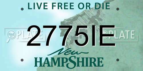 2775IE New Hampshire License Plate