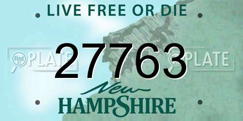 27763 New Hampshire License Plate