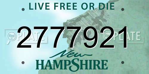 2777921 New Hampshire License Plate